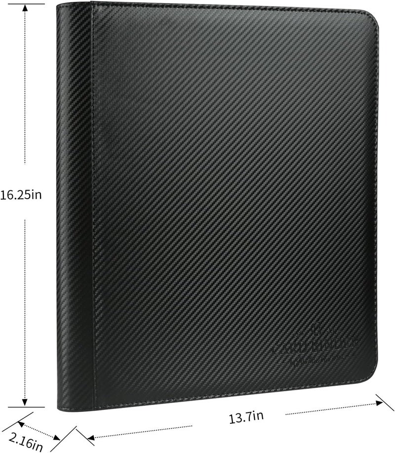 CARDBINDER Toploader Binder,Toploader Hard Cases, 9-Pocket Pages Sleeves Hold up 288 Cards.Toploader Card Binder with Sleeves for “3×4” rigid，Card Holder(black) - Image 2